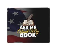Mouse Pad 25X30CM,Ask Me About My Book Desk Pad Comfortable Desk Mat Non-Slip Mousepad For Room Desktop Work