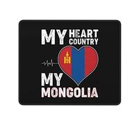 Mouse Pad 25X30CM,My Heart My Country My Mongolia Desk Mat Non-Slip Desk Pad Durable Mousepad For Room Work Office