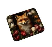 Mouse Pad 260x210x3mm flower fox,xxl Mouse Mat Gaming 0m0-339 | Mousepad Non Slip Rubber Base, Waterproof Surface, Stitched Edges, Spill Resistant, Durable, Portable for Gaming and Office