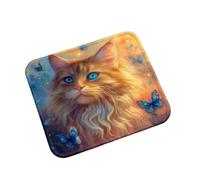 Mouse Pad 260x210x3mm yellow cat,xxl Mouse Mat Gaming 0m0-391 | Mousepad Non Slip Rubber Base, Waterproof Surface, Stitched Edges, Spill Resistant, Durable, Portable for Gaming and Office