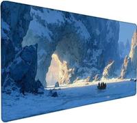 Mouse Pad 27.5x11.8x0.12 inch Large Mouse Mat Boat River, Mousepad Large Size with Non-Slip Rubber Base, Stitched Edges Mousepad, Waterproof Smooth Surface Keyboard for Desk Accessories Gifts 7-2069