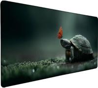 Mouse Pad 27.5x11.8x0.12 inch Large Mouse Mat Butterfly Animal, Mousepad Large Size with Non-Slip Rubber Base, Stitched Edges Mousepad, Waterproof Smooth Surface Keyboard for Desk Accessories 5-4Q55