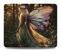 Mouse Pad 29 x 24 cm, Mouse Mat with Anti-slip Rubber Base, Small Mousepad Portable, Easy Gliding, Waterproof Durable Materials, Washable Forest Desk Mat for MacBook, PC, Laptop, Wings (2) 0d-868
