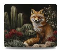 Mouse Pad 29 x 24 cm, Mouse Mat with Anti-slip Rubber Base, Small Mousepad Portable, Easy Gliding, Waterproof Durable Materials, Washable Fox Desk Mat for MacBook, PC, Laptop, Office, Cactus 0d-339