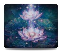 Mouse Pad 29 x 24 cm, Mouse Mat with Anti-slip Rubber Base, Small Mousepad Portable, Easy Gliding, Waterproof Durable Materials, Washable Lotus Desk Mat for MacBook, PC, Laptop, Office, Plant 0d-256