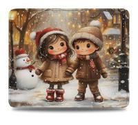 Mouse Pad 29 x 24 cm, Mouse Mat with Anti-slip Rubber Base, Small Mousepad Portable, Easy Gliding, Waterproof Durable Materials, Washable Snow Desk Mat for MacBook, PC, Laptop, Office, Cute 0d-940