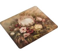 Mouse Pad 300x250x3mm, Mouse Mat Retro flower Gaming Mouse pad Improved Precision and Speed, Rubber Dase for Stable Grip on Smooth Surfaces, Stitched Edges, XL Mousepad Gifts for Women Men S0-178