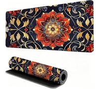 Mouse Pad 30x25cm Extended Large Mouse Mat Red Waterproof Surface Protector, Stitched Edges Non-Slip, Gaming Mousepad Flower Home Office Decor, Laptop Keyboard Accessories, PC, Gift for Women W6-13