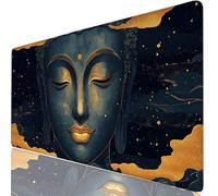 Mouse Pad 32 x 12 x 0.12 Inches Zen Extended Mouse Mat Yellow Large Desk Pad, Non-Slip Office Accessories with Waterproof Surface, Stitched Edges Protector, Keyboard Mat for Work, Gift Idea H0-1097