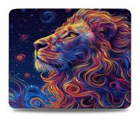 Mouse Pad 32 x 26 cm, Mouse Mat with Anti-slip Rubber Base, Small Mousepad Portable, Easy Gliding, Waterproof Durable Materials, Washable Lion Desk Mat for MacBook, PC, Laptop, Office, Blue 0d-894