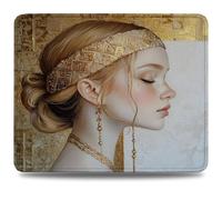 Mouse Pad 32 x 26 cm, Mouse Mat with Anti-slip Rubber Base, Small Mousepad Portable, Easy Gliding, Waterproof Durable Materials, Washable Beauty Desk Mat for MacBook, PC, Laptop, Office, Grace 0d-714