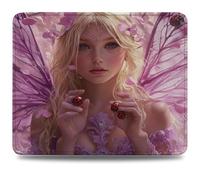 Mouse Pad 32 x 26 cm, Mouse Mat with Anti-slip Rubber Base, Small Mousepad Portable, Easy Gliding, Waterproof Durable Materials, Washable Beauty Desk Mat for MacBook, PC, Laptop, Wings (2) 0d-722