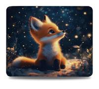 Mouse Pad 32 x 26 cm, Mouse Mat with Anti-slip Rubber Base, Small Mousepad Portable, Easy Gliding, Waterproof Durable Materials, Washable Dream Desk Mat for MacBook, PC, Laptop, Office, Fox 0d-759