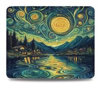 Mouse Pad 32 x 26 cm, Mouse Mat with Anti-slip Rubber Base, Small Mousepad Portable, Easy Gliding, Waterproof Durable Materials, Washable Abstract Desk Mat for MacBook, PC, Laptop, Landscape 0d-103