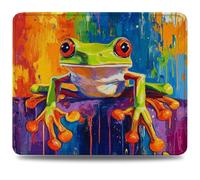 Mouse Pad 32 x 26 cm, Mouse Mat with Anti-slip Rubber Base, Small Mousepad Portable, Easy Gliding, Waterproof Durable Materials, Washable Animal Desk Mat for MacBook, PC, Laptop, Office, Frog 0d-151