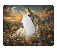 Mouse Pad 32x26cm, Unicorn With Blooming Flowers Gaming Mouse Mat F-395