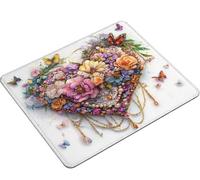 Mouse Pad 340x280x3mm, Mouse Mat White Heart Gaming Mouse pad Improved Precision and Speed, Rubber Dase for Stable Grip on Smooth Surfaces, Stitched Edges, XL Mousepad Gifts for Women Men S0-37