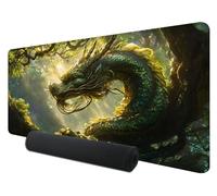 Mouse Pad 35.4 x 15.7 inch, Dragon Mouse Mats for Desk, XXL Mousepad, Protector Forest Desk Mat with Anti-Slip Base, Waterproof Surface, Anti-Fray Stitched Edges, Mouse Mat for Laptop, Computer K-8