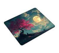 Mouse Pad 360 x 300 x 3 mm Blue Mouse Mat Small Waterproof Mousepad Moon Gaming Mousepad with Non-Slip Rubber Base, Smooth Surface Desk Pad, Portable Mousemat for Office Laptop, Gifts for Women S0-146