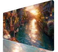 Mouse Pad 40 x 20 x 0.12 Inches River Extended Mouse Mat Bridge Large Desk Pad, Non-Slip Office Accessories with Waterproof Surface, Stitched Edges Protector, Keyboard Mat for Work, Gift Idea H0-1058