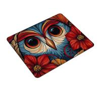 Mouse Pad 400 x 300 x 3 mm Flower Mouse Mat Small Waterproof Mousepad Owl Gaming Mousepad with Non-Slip Rubber Base, Smooth Surface, Portable Mousemat for Office, Laptop, Gifts for Women S0-1265