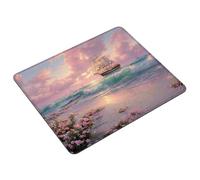 Mouse Pad 400 x 300 x 3 mm Pink Mouse Mat Small Waterproof Mousepad Ocean Gaming Mousepad with Non-Slip Rubber Base, Smooth Surface, Portable Mousemat for Office, Laptop, Gifts for Women S0-1376