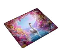Mouse Pad 400 x 300 x 3 mm Pink Mouse Mat Small Waterproof Mousepad Swan Gaming Mousepad with Non-Slip Rubber Base, Smooth Surface Desk Pad, Portable Computer Mousemat for Office, Laptop S0-1415