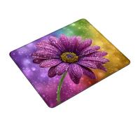 Mouse Pad 400 x 300 x 3 mm Purple Mouse Mat Small Waterproof Mousepad Flower Gaming Mousepad with Non-Slip Rubber Base, Smooth Surface, Portable Computer Mousemat for Office, Laptop, Gifts S0-1304