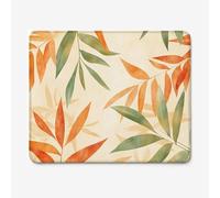 Mouse Pad 400x300mm, Burnt Orange Pattern Mouse Mat with Durable Stitched Edges, Waterproof & Non-Slip Rubber Base, Premium Textured Desk Pad for Laptop, PC, Office and Home (Bamboo Leaves) W-O4803