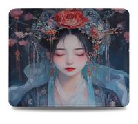 Mouse Pad 42 x 35 cm, Mouse Mat with Anti-slip Rubber Base, Small Mousepad Portable, Easy Gliding, Waterproof Durable Materials, Washable Retro (2) Desk Mat for MacBook, PC, Laptop, Beauty 0d-726