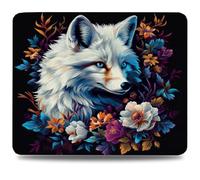 Mouse Pad 42 x 35 cm, Mouse Mat with Anti-slip Rubber Base, Small Mousepad Portable, Easy Gliding, Waterproof Durable Materials, Washable Black Desk Mat for MacBook, PC, Laptop, Office, Fox 0d-270