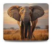 Mouse Pad 42 x 35 cm, Mouse Mat with Anti-slip Rubber Base, Small Mousepad Portable, Easy Gliding, Waterproof Durable Materials, Washable Elephant Desk Mat for MacBook, PC, Laptop, Africa 0d-126