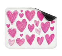 Mouse Pad 420x350x3mm, Portable & Rollable Mouse Mat with Non-Slip Rubber Base, Premium Washable Desk Accessories, Gaming Home Office Small Mousepad, for Laptop and Desktop Computer Pink Love X-z-6049