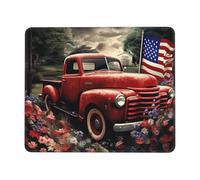 Mouse Pad, 4Th Of July Patriotic Old Red Truck Non-Slip Mousepads Multifunctional Office Mousepad For Laptop Typing Office 25X30Cm