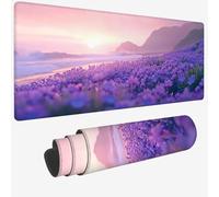 Mouse Pad 500x250x3mm,Extended Large Mouse Mat Purple Non-Slip & Waterproof Desk Mat,Flowers Gaming Mousepad,Plant Mousepad Large with Smooth Surface,Mousemat for Office & Home,Gifts for Men W-535