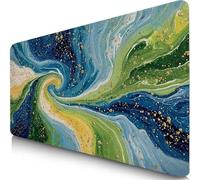 Mouse Pad 59.1x31.5x0.12inches Extended Large Mouse Mat Abstract Desk Accessories with Non-Slip Base and Stitched Edge, Desk Mat Green, Improved Precision and Speed Gaming Keyboard Mousepad F0-808