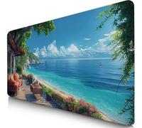 Mouse Pad 59.1x31.5x0.12inches Extended Large Mouse Mat Sea Desk Accessories with Non-Slip Base and Stitched Edge, Desk Mat Landscape, Improved Precision and Speed Gaming Keyboard Mousepad F0-565