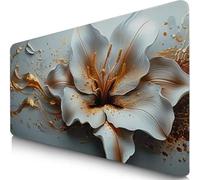 Mouse Pad 59.1x31.5x0.12inches Extended Large Mouse Mat White Desk Accessories with Non-Slip Base and Stitched Edge, Desk Mat Orchid, Improved Precision and Speed Gaming Mousepad for PC, Laptop F0-718