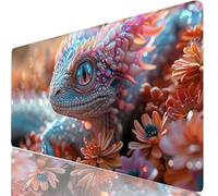 Mouse Pad 60 x 32 x 0.12 Inches Pink Extended Mouse Mat Chameleon Large Desk Pad, Non-Slip Office Accessories with Waterproof Surface, Stitched Edges Protector, Keyboard Mat for Work, Gift H0-650