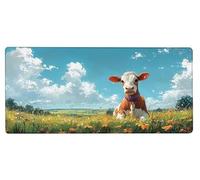 Mouse Pad 600x300x3mm Large Mouse Mat Ox Flower, Mousepad Large Size with Non-Slip Rubber Base, Stitched Edges Mousepad, Waterproof Smooth Surface Keyboard Mat for Home Office Accessories B-GQ71