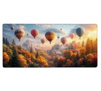 Mouse Pad 600x300x3mm Large Mouse Mat Tree Hot Air Balloon, Mousepad Large with Non-Slip Rubber Base, Stitched Edges Mousepad, Waterproof Smooth Surface Keyboard Mat for Office Accessories L-TU85