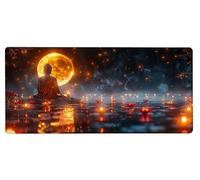 Mouse Pad 600x300x3mm Large Mouse Mat Zen Moon, Mousepad Large Size with Non-Slip Rubber Base, Stitched Edges Mousepad, Waterproof Smooth Surface Keyboard Mat for Home Office Accessories, Gift U-GI82