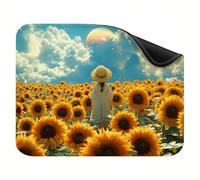 Mouse Pad 600x400x3mm, Portable & Rollable Mouse Mat with Non-Slip Rubber Base, Washable Desk Accessories, Gaming Home Office Small Mousepad, for Laptop and Desktop Computer Yellow Sunflower X-z-3234