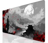 Mouse Pad 60x30cm Extended Large Mouse Mat Black Office Accessories with Stitched Edges Mousepad Warrior Mousemat Soft Smooth Surface, Stitched Edges Desk Pad for Keyboard,for Office Room Decor YG-698