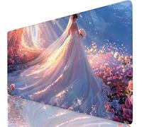 Mouse Pad 60x30cm Extended Large Mouse Mat Bride Waterproof Surface Protector, Stitched Edges Non-Slip, Gaming Mousepad Flower Home Office Decor, Laptop Keyboard Accessories, Gift for Women W6-517