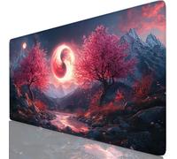 Mouse Pad 60x30cm Extended Large Mouse Mat Pink Desk Accessories with Non-Slip Mousepad Tai Chi, Soft Smooth Surface, Stitched Edges Desk Pad for Gaming, PC, Laptop, Office Accessories, Gifts Y8-791