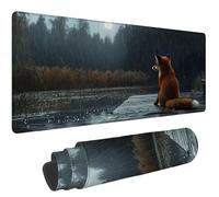Mouse Pad 60x30cm Fox Mousepad with Stitched Edges Mousemat, e-253