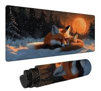 Mouse Pad 60x30cm Fox Mousepad with Stitched Edges Mousemat, e-258