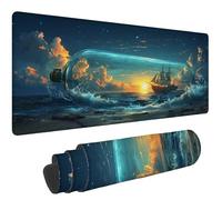 Mouse Pad 60x30cm Message In A Bottle Mousepad with Stitched Edges, e-584