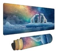 Mouse Pad 60x30cm Polar Bear Mousepad with Stitched Edges Mousemat, e-35